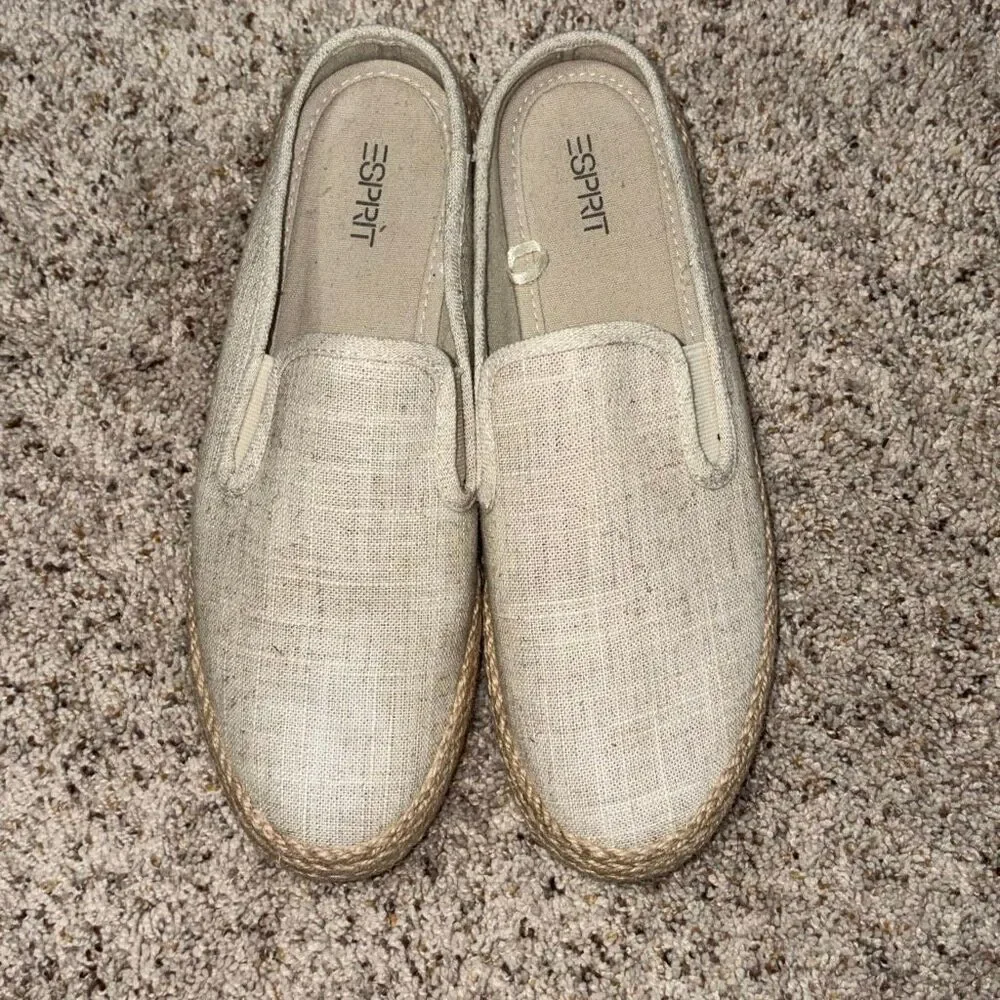 ESPRIT Neema‎ Linen Espadrille Slip On Shoes Women’s 8.5M Natural Beige